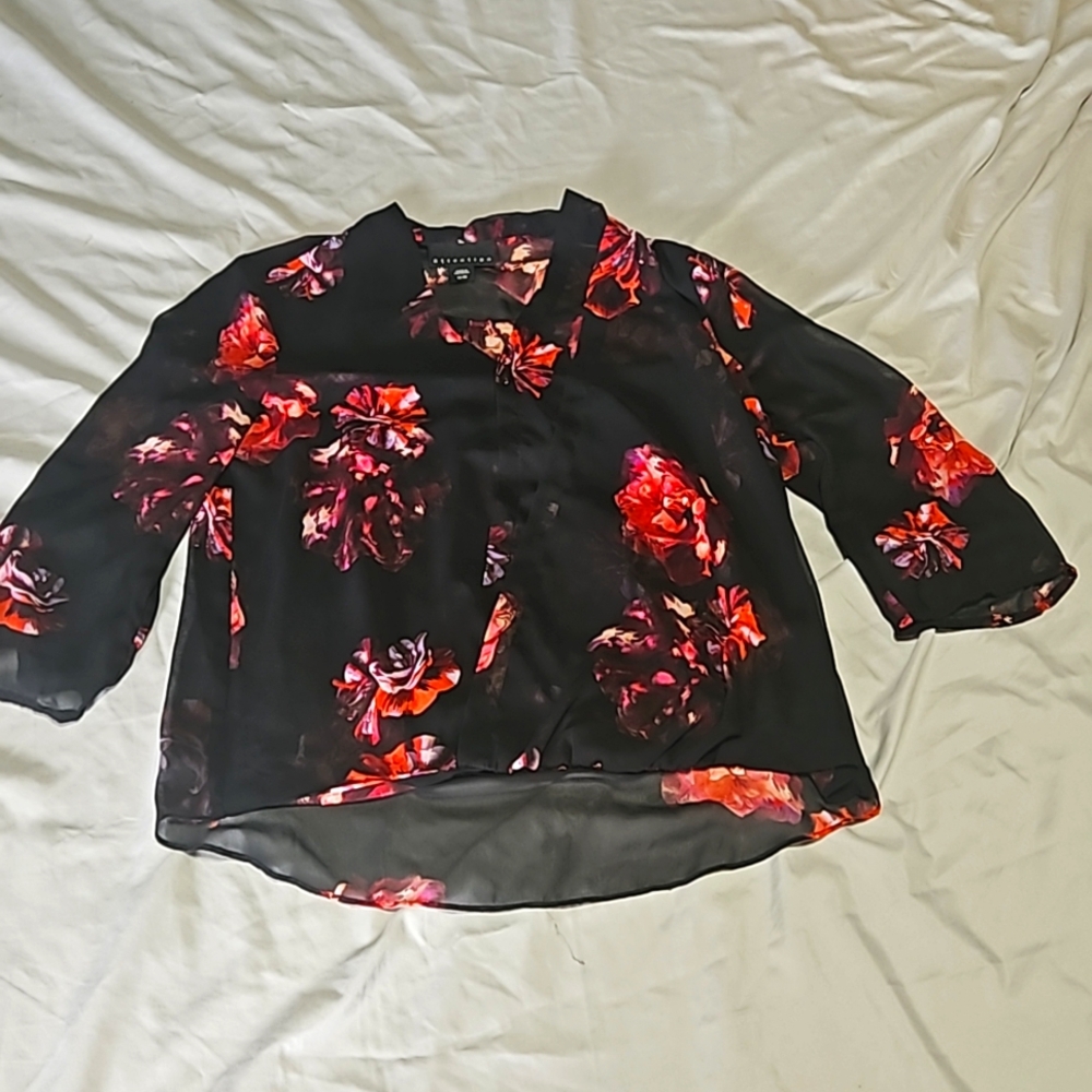 Sheer floral blouse